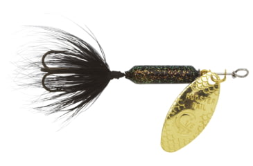 Image of Wordens Rooster Tail In-Line Spinner, 2 1/4in, 1/8 oz Treble Hook, Glitter Black, 208-GBL