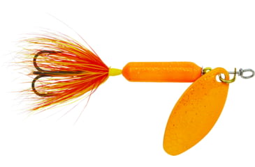 Image of Wordens Rooster Tail In-Line Spinner, 2 1/4in, 1/8 oz Treble Hook, Glitter Orange, 208-GOR