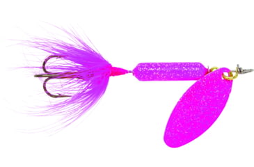 Image of Wordens Rooster Tail In-Line Spinner, 2 1/4in, 1/8 oz Treble Hook, Glitter Pink, 208-GPK