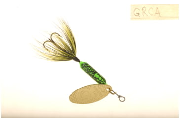 Image of Wordens Rooster Tail In-Line Spinner, 2 1/4in, 1/8 oz Treble Hook, Green Caddis, 208-GRCA