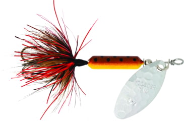 Image of Wordens Rooster Tail In-Line Spinner, 2 1/4in, 1/8 oz Treble Hook, Hammered Silver Brown Trout, 208-HSBRTR