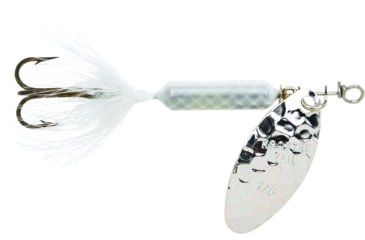 Image of Wordens Rooster Tail In-Line Spinner, 2 1/4in, 1/8 oz Treble Hook, Hammered Silver White, 208-HSWH