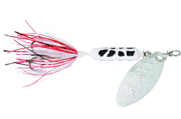 Image of Wordens Rooster Tail In-Line Spinner, 2 1/4in, 1/8 oz Treble Hook, Hammered Silver White Coachdog, 208-HSWHCD