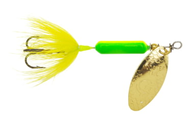 Image of Wordens Rooster Tail In-Line Spinner, 2 1/4in, 1/8 oz Treble Hook, Lime Chartreuse, 208-LICH