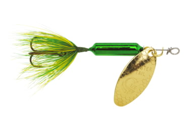 Image of Wordens Rooster Tail In-Line Spinner, 2 1/4in, 1/8 oz Treble Hook, Metallic Green, 208-MGRN