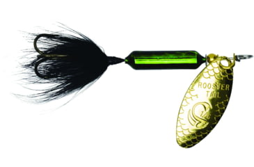 Image of Wordens Rooster Tail In-Line Spinner, 2 1/4in, 1/8 oz Treble Hook, Metallic Green Black, 208-MGRB