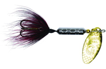 Image of Wordens Rooster Tail In-Line Spinner, 2 1/4in, 1/8 oz Treble Hook, Metallic Silver Black, 208-MSBLK