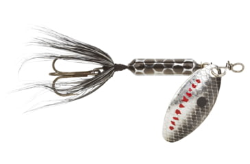 Image of Wordens Rooster Tail In-Line Spinner, 2 1/4in, 1/8 oz Treble Hook, Metallic Silver Blk, 208-MSBL
