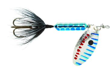 Image of Wordens Rooster Tail In-Line Spinner, 2 1/4in, 1/8 oz Treble Hook, Metallic Silver Blue Pirate, 208-MSBP