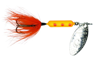 Image of Wordens Rooster Tail In-Line Spinner, 2 1/4in, 1/8 oz Treble Hook, Orange Clown, 208-ORCL