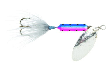 Image of Wordens Rooster Tail In-Line Spinner, 2 1/4in, 1/8 oz Treble Hook, Rainbow Fry Silver Greyhackle, 208-RBF