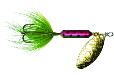 Image of Wordens Rooster Tail In-Line Spinner, 2 1/4in, 1/8 oz Treble Hook, Rainbow Green, 208-RBOG