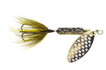 Image of Wordens Rooster Tail In-Line Spinner, 2 1/4in, 1/8 oz Treble Hook, Strobe Black, 208-SBL