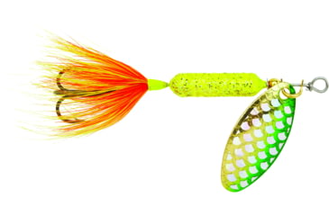Image of Wordens Rooster Tail In-Line Spinner, 2 1/4in, 1/8 oz Treble Hook, Strobe Chartreuse, 208-SCHR