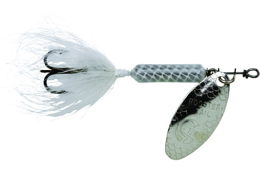 Image of Wordens Rooster Tail In-Line Spinner, 2 1/4in, 1/8 oz, Treble Hook, White, 208-WH