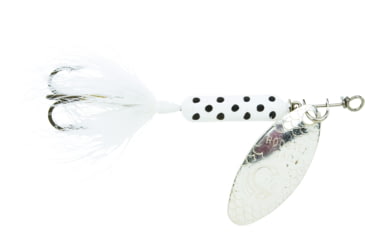 Image of Wordens Rooster Tail In-Line Spinner, 2 1/4in, 1/8 oz Treble Hook, White Dalmation, 208-WHDA