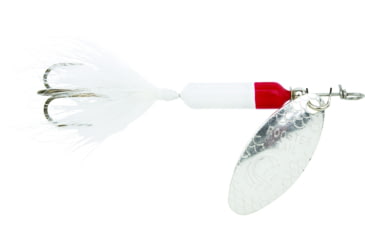 Image of Wordens Rooster Tail In-Line Spinner, 2 1/4in, 1/8 oz Treble Hook, White Red, 208-WHR