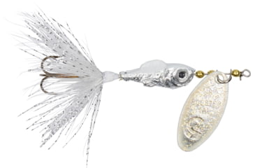 Image of Wordens Rooster Tail Minnow In-Line Spinner, Single Hook Sz 1/6oz White Shad, 12/Pkg, 2210-WHSHIN