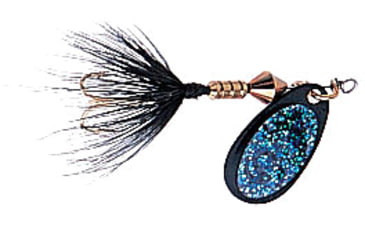 Image of Wordens Sonic Rooster Tail In-Line Spinner, 1 3/4in, 1/16 oz Glitter Black, 181-GBL