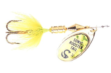 Image of Wordens Sonic Rooster Tail In-Line Spinner, 2 3/8in, 1/8 oz Chartreuse Mylar, 182-CHMY