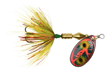 Image of Wordens Sonic Rooster Tail In-Line Spinner, Freshwater, Single Hook, 2 3/8in, 1/8oz Bleeding Frog, 12/Pkg, 182-FRB
