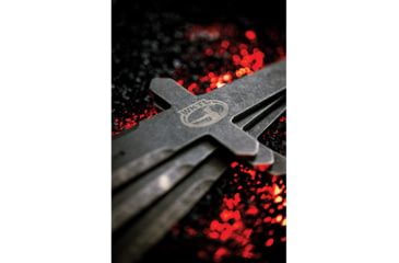 Image of World Knife Throwing League Barbarian Throwing Knives, 14.6in Overall, 8.5in Black Stonewash Finish 3Cr13 Stainless Blade, Stainless Steel Handle, 26