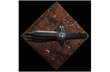Image of World Knife Throwing League Lancelot Throwing Knives, 15in Overall, 8.75in Black Finish 3Cr13 Stainless Blade, Stainless Steel Handle, 25