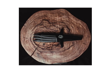 Image of World Knife Throwing League Merlin Throwing Knives, 14.25in Overall, 7in Black Finish 3Cr13 Stainless Blade, Stainless Steel Handle, 55