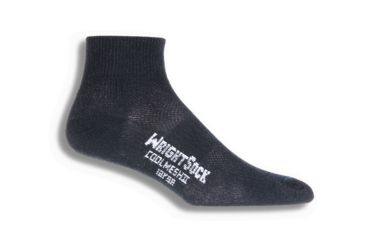 Image of Wrightsock CoolMesh II Quarter Sock - Unisex, Black-Large