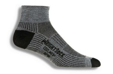 Image of Wrightsock CoolMesh II Quarter Sock - Unisex, Grey-Large