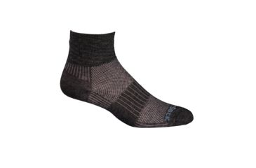Image of Wrightsock Double Layer CoolMesh II Quarter Sock, Black Marl, Medium, 8052.5301