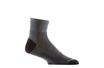 Image of Wrightsock Double Layer CoolMesh II Quarter Sock, Grey, Extra Large, 8054.04