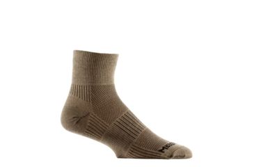 Image of Wrightsock Double Layer CoolMesh II Quarter Sock, Khaki, Medium, 8052.1801
