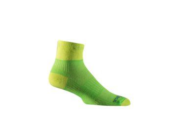 Image of Wrightsock Double Layer CoolMesh II Quarter Sock, Lemon/Lime, Medium, 8052.3301