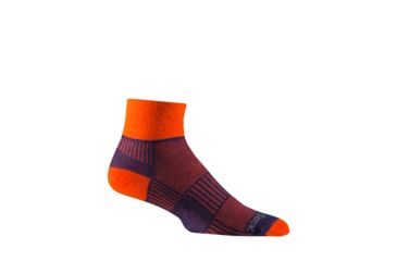 Image of Wrightsock Double Layer CoolMesh II Quarter Sock, Royal/Orange, Small, 8051.4501