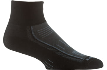 Image of Wrightsock Endurance Qtr Safety Toe Socks, Black/Ash, Medium, 9052.7301