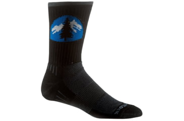 Image of Wrightsock Escape Crew Socks, Black/PCT Logo, Large, 9563.0318