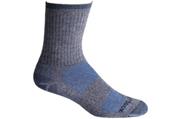 Image of Wrightsock Escape Silver Crew Socks, Ash Twist / Blue, Large, 9463.5601