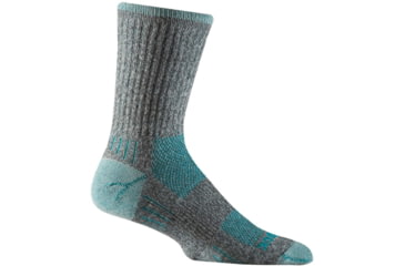 Image of Wrightsock Escape Silver Crew Socks, AshTwist/Turquoise, Large, 9462.5201
