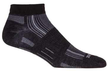 Image of Wrightsock Stride Lo - Mens-Black/Grey Stripe-Medium