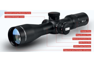 Image of Wulf Optics Hurricane Compact 3-10x40mm 30mm Tube Rifle Scope, Second Focal Plane, W-MIL1 Illuminated Reticle, Black, WU9114