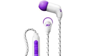 Image of X-1 Audio Momentum In-Ear Ultra Light Headphones - WHITE &amp; PURPLE H2O-MM-IE1-PE