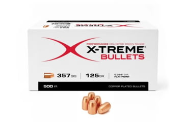 Image of X-Treme Bullets 357 Sig Caliber Pistol Bullets, 125 Grain, Flat Point