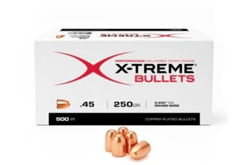 Image of X-Treme Bullets .45 ACP Caliber Pistol Bullets, 250 Grain, Round Nose