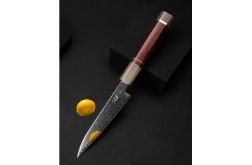 Image of Xin Cutlery 10in Mirror Handmade Japanese Style Chef's Knife, 10in Overall, 4.7in Mirror Damascus Steel Blade, White Buffalo Horn/Rosewood/Nickel Silver Handle, XC107