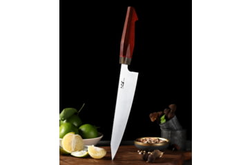 Image of Xin Cutlery 14.5in Satin Japanese Style Chef's Knife, 14.5in Overall, 9in Satin Sandvik 12C27 Blade, Rosewood/Buffalo Horn/G10 Handle, XC118