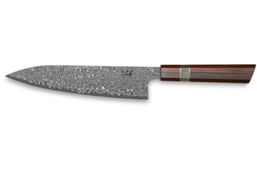 Image of Xin Cutlery 14.25in Acid Etched Japanese Style Chef's Knife, 14.25in Overall, 9in Acid Etched Damascus Steel Blade, Rosewood/Buffalo Horn/Nickel Silver Handle, XC120