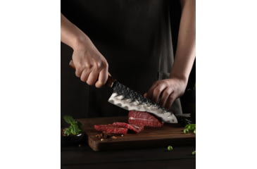 Image of Xin Cutlery Japanese Style Santoku Knife, 12.25in Overall, 7in Acid Etched 440C Steel Blad, Stabilized Wood/Iironwood Handle, XC134