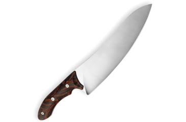 Image of Xin Cutlery Tactical Style Chef's Knife, 14.25in Overall, 8in Satin Powder Alloy Steel Blade, Black/Orange G10 Handle, Leather Sheath, XC143