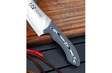 Image of Xin Cutlery XinCross Tactical Chef's Knife, 14.25in Overall, 8in Satin Special Powder Alloy Blade, Black/White G10 Handle, Leather Sheath, XC110